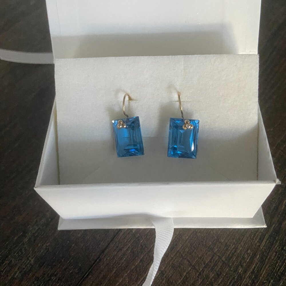 NIKKI BAKER GIOIELLI LONDON BLUE TOPAZ EARRINGS $245